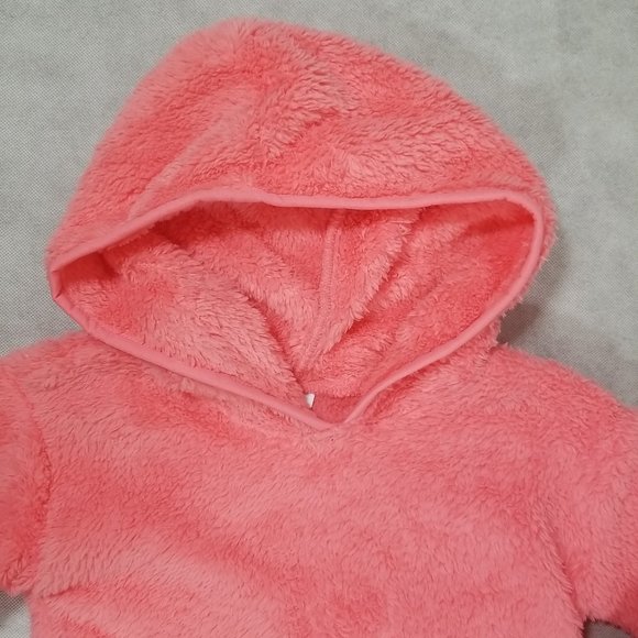 Jumping Beans Girls Size 4 Pink Sherpa Hoodie Pullover Sweatshirt Jacket NWT - Picture 3 of 4